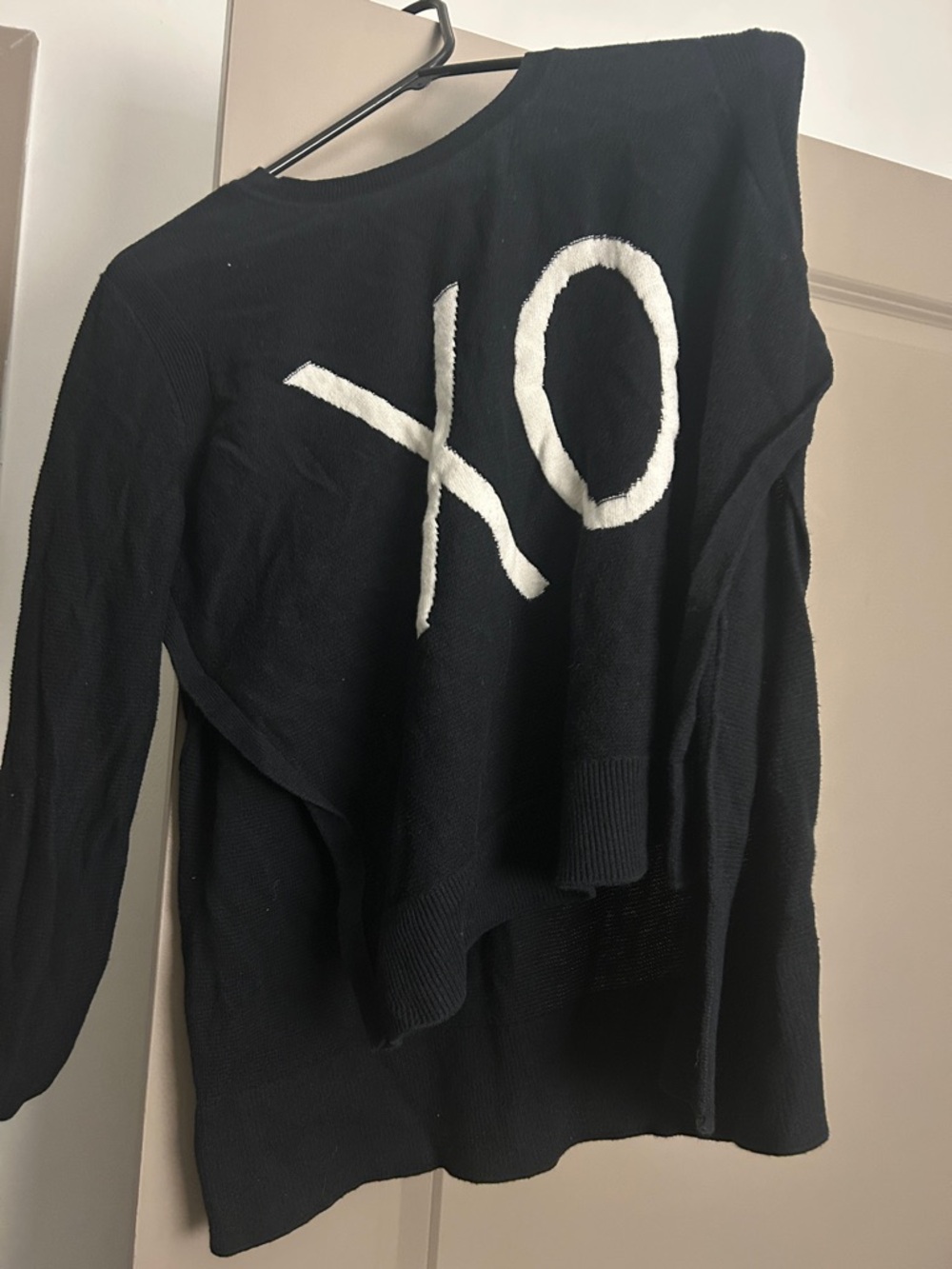 Banana Republic Black Crewneck Sweater with White XO Graphic
